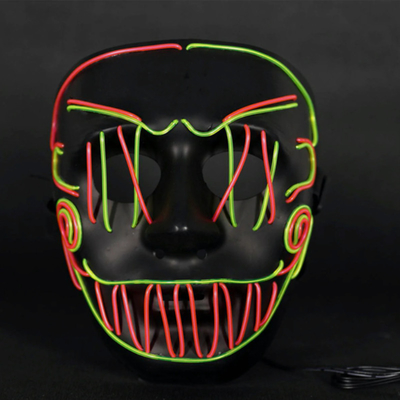 Cross Stitch Joker Halloween Led Face Mask สำหรับปาร์ตี้ Coplay Light Up In Dark