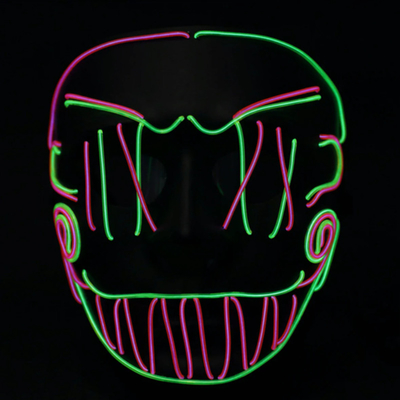 Cross Stitch Joker Halloween Led Face Mask สำหรับปาร์ตี้ Coplay Light Up In Dark