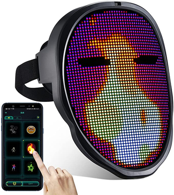 แอพ ABS พลาสติก Bluetooth LED Mask ควบคุม DIY แก้ไขข้อความรูปภาพและภาพถ่าย