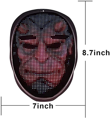 หน้ากากบลูทูธ LED ที่ตั้งโปรแกรมได้สำหรับปาร์ตี้คอสเพลย์มาสเคอเรด