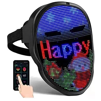 APP Control Party LED Mask USB ชาร์จรูปถ่ายรูปภาพ DIY สำหรับคอสเพลย์ฮาโลวีน