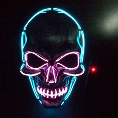 Light Up EL Wire Halloween LED Face Mask DC3V 10 สีให้เลือก
