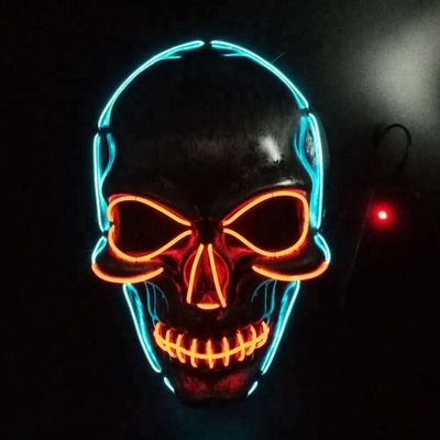 Light Up EL Wire Halloween LED Face Mask DC3V 10 สีให้เลือก