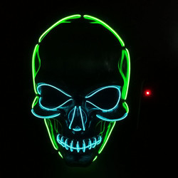 Light Up EL Wire Halloween LED Face Mask DC3V 10 สีให้เลือก