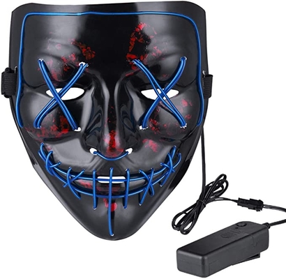 หน้ากากฮาโลวีนที่น่ากลัว LED Purge Light Up หน้ากาก PVC สำหรับผู้ใหญ่