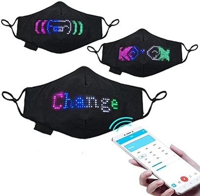 ปาร์ตี้เทศกาลหน้ากาก LED แบบตั้งโปรแกรมได้ Bluetooth App ควบคุม USB ชาร์จใหม่ได้