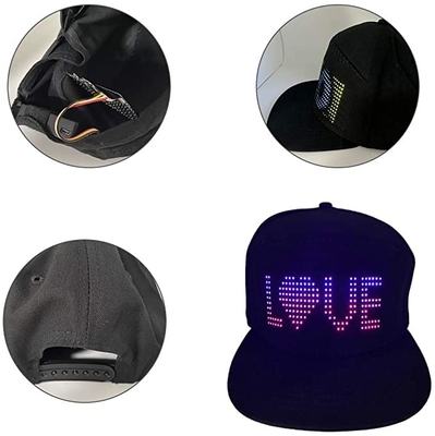 รูปแบบข้อความ DIY ที่ตั้งโปรแกรมได้ Bluetooth LED Hat App ควบคุม Magic Display LED Hat