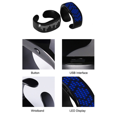 รูปแบบข้อความโปรแกรมสร้อยข้อมือ LED รีโมทคอนโทรลบลูทูธ